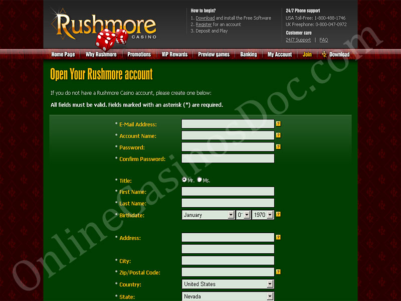 Rushmore Online Casino Bonuses 2018